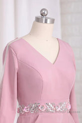 Elegant V-Neck Satin Backless Set With Beaded Bride Mother Of The Bride